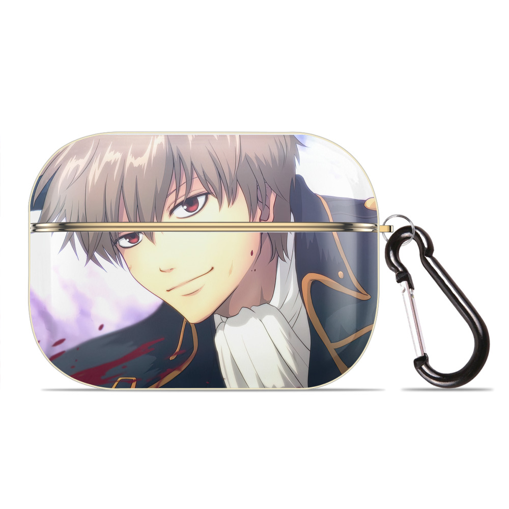 （画像用） ぎんたま 坂田銀時（さかたぎんとき） 神楽 志村新八（しむら しんぱち） GINTAMA Sakata Gintoki Kagura Shimura Shinpachi 【AirPods Pro用】ハードシェル保護ケース｜耐衝撃・防指紋・カラビナ付き商品仕様