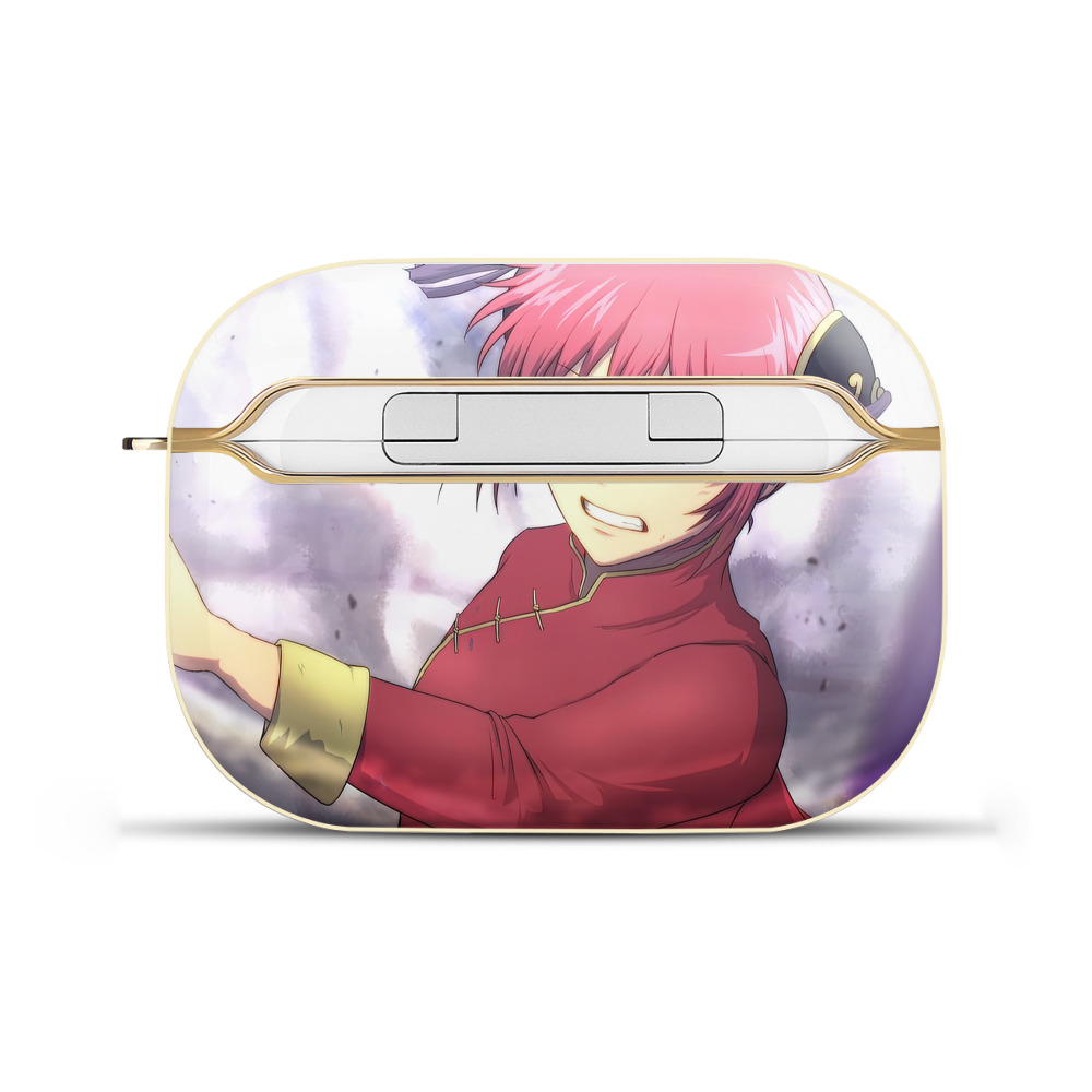 （画像用） ぎんたま 坂田銀時（さかたぎんとき） 神楽 志村新八（しむら しんぱち） GINTAMA Sakata Gintoki Kagura Shimura Shinpachi 【AirPods Pro用】ハードシェル保護ケース｜耐衝撃・防指紋・カラビナ付き商品仕様