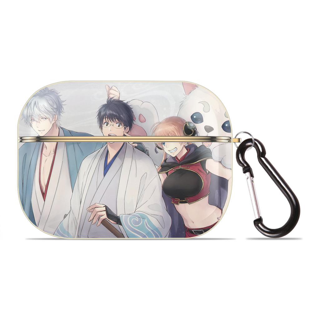 （画像用） ぎんたま 坂田銀時（さかたぎんとき） 神楽 志村新八（しむら しんぱち） GINTAMA Sakata Gintoki Kagura Shimura Shinpachi 【AirPods Pro用】ハードシェル保護ケース｜耐衝撃・防指紋・カラビナ付き商品仕様
