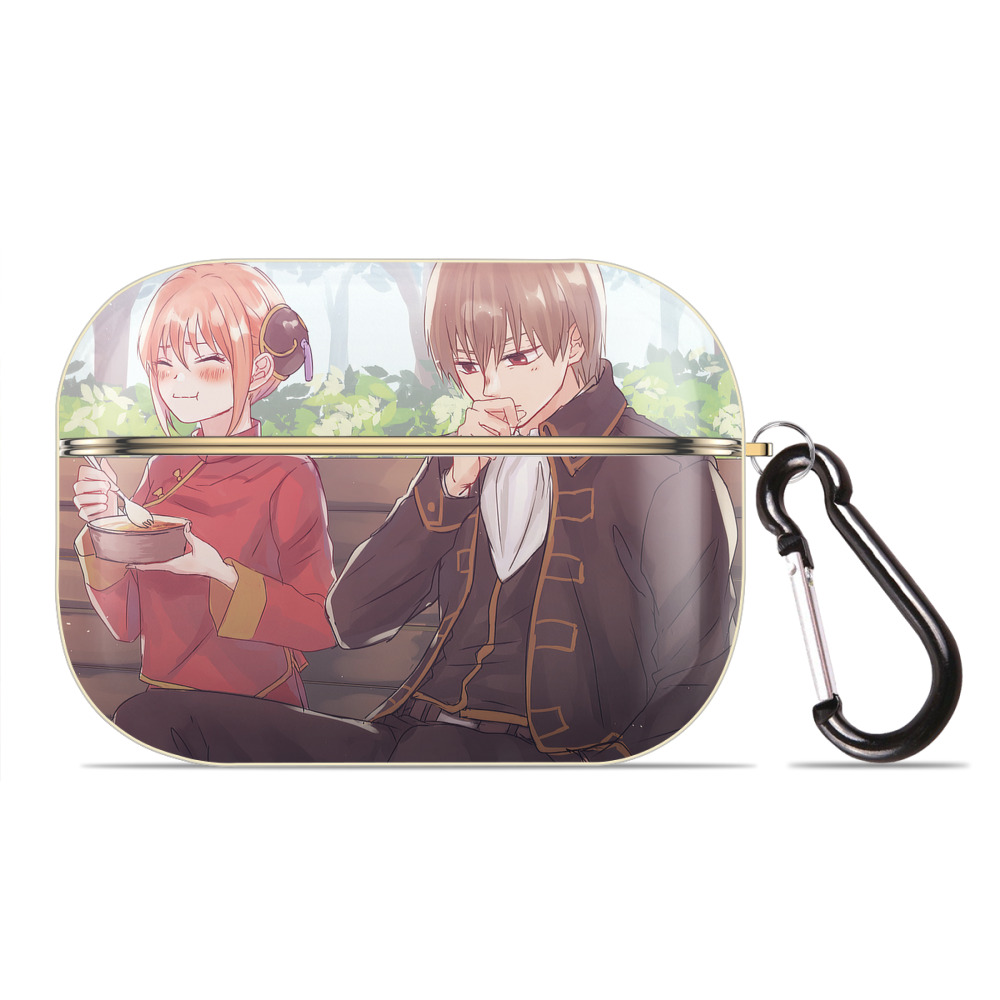 （画像用） ぎんたま 坂田銀時（さかたぎんとき） 神楽 志村新八（しむら しんぱち） GINTAMA Sakata Gintoki Kagura Shimura Shinpachi 【AirPods Pro用】ハードシェル保護ケース｜耐衝撃・防指紋・カラビナ付き商品仕様