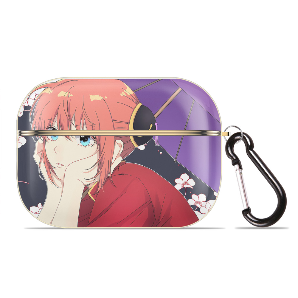 （画像用） ぎんたま 坂田銀時（さかたぎんとき） 神楽 志村新八（しむら しんぱち） GINTAMA Sakata Gintoki Kagura Shimura Shinpachi 【AirPods Pro用】ハードシェル保護ケース｜耐衝撃・防指紋・カラビナ付き商品仕様
