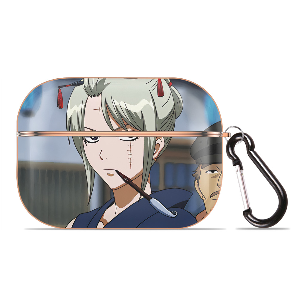 （画像用） ぎんたま 坂田銀時（さかたぎんとき） 神楽 志村新八（しむら しんぱち） GINTAMA Sakata Gintoki Kagura Shimura Shinpachi 【AirPods Pro用】ハードシェル保護ケース｜耐衝撃・防指紋・カラビナ付き商品仕様