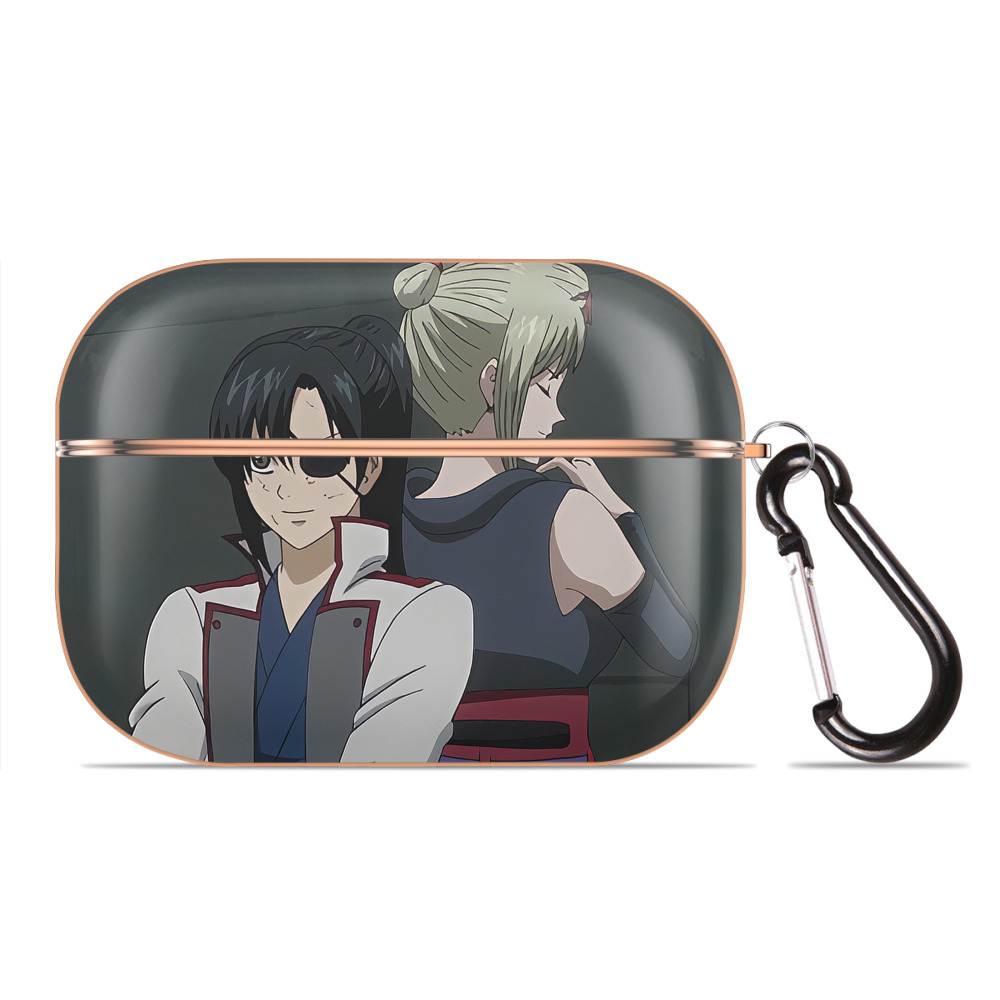 （画像用） ぎんたま 坂田銀時（さかたぎんとき） 神楽 志村新八（しむら しんぱち） GINTAMA Sakata Gintoki Kagura Shimura Shinpachi 【AirPods Pro用】ハードシェル保護ケース｜耐衝撃・防指紋・カラビナ付き商品仕様
