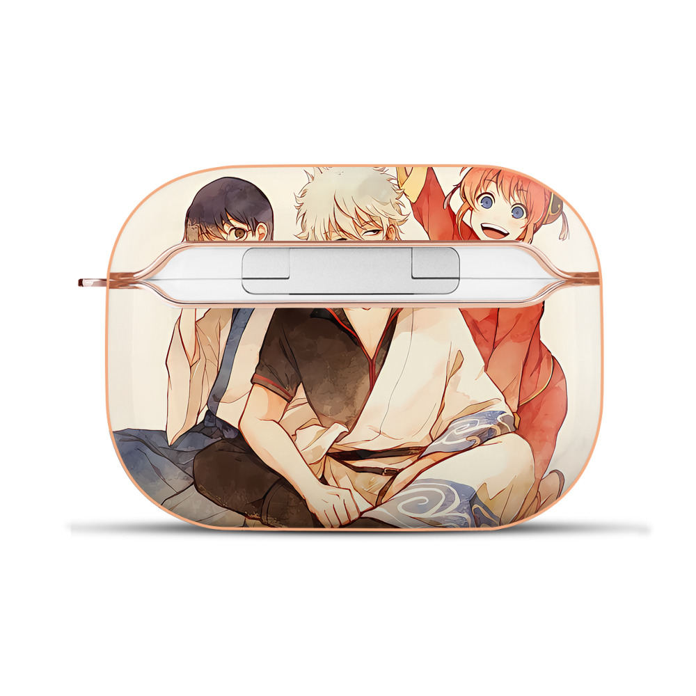 （画像用） ぎんたま 坂田銀時（さかたぎんとき） 神楽 志村新八（しむら しんぱち） GINTAMA Sakata Gintoki Kagura Shimura Shinpachi 【AirPods Pro用】ハードシェル保護ケース｜耐衝撃・防指紋・カラビナ付き商品仕様