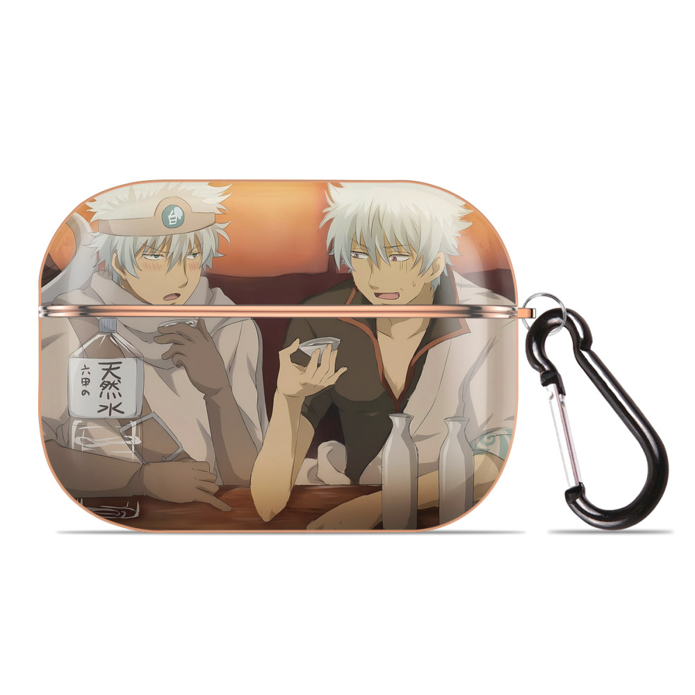 （画像用） ぎんたま 坂田銀時（さかたぎんとき） 神楽 志村新八（しむら しんぱち） GINTAMA Sakata Gintoki Kagura Shimura Shinpachi 【AirPods Pro用】ハードシェル保護ケース｜耐衝撃・防指紋・カラビナ付き商品仕様