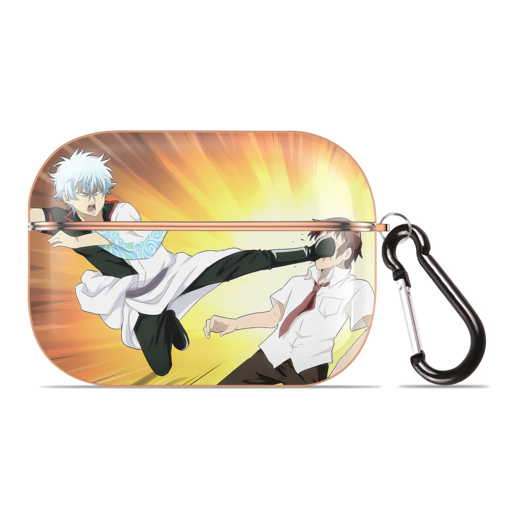 （画像用） ぎんたま 坂田銀時（さかたぎんとき） 神楽 志村新八（しむら しんぱち） GINTAMA Sakata Gintoki Kagura Shimura Shinpachi 【AirPods Pro用】ハードシェル保護ケース｜耐衝撃・防指紋・カラビナ付き商品仕様