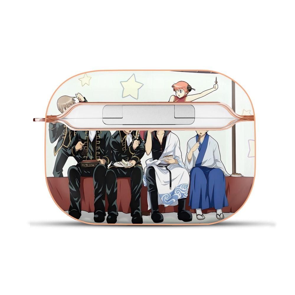 （画像用） ぎんたま 坂田銀時（さかたぎんとき） 神楽 志村新八（しむら しんぱち） GINTAMA Sakata Gintoki Kagura Shimura Shinpachi 【AirPods Pro用】ハードシェル保護ケース｜耐衝撃・防指紋・カラビナ付き商品仕様