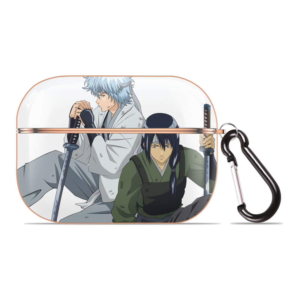 （画像用） ぎんたま 坂田銀時（さかたぎんとき） 神楽 志村新八（しむら しんぱち） GINTAMA Sakata Gintoki Kagura Shimura Shinpachi 【AirPods Pro用】ハードシェル保護ケース｜耐衝撃・防指紋・カラビナ付き商品仕様