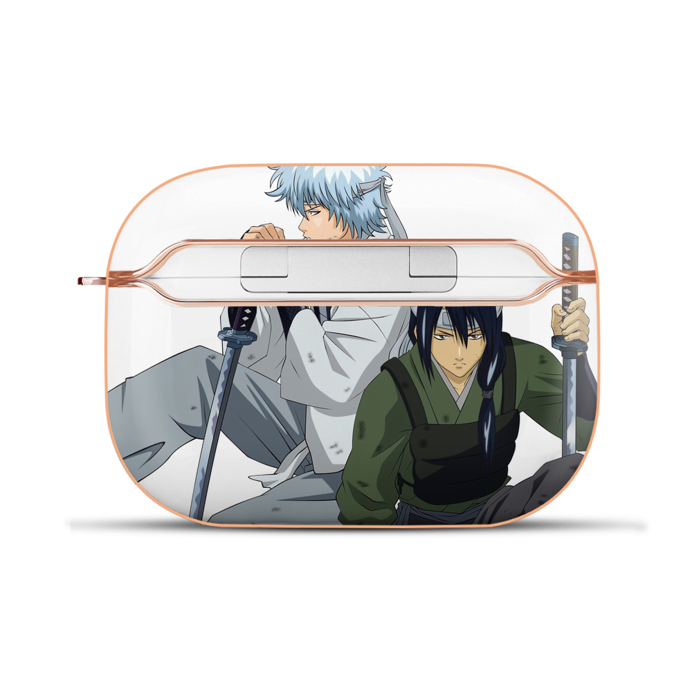 （画像用） ぎんたま 坂田銀時（さかたぎんとき） 神楽 志村新八（しむら しんぱち） GINTAMA Sakata Gintoki Kagura Shimura Shinpachi 【AirPods Pro用】ハードシェル保護ケース｜耐衝撃・防指紋・カラビナ付き商品仕様