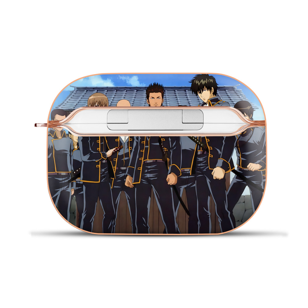 （画像用） ぎんたま 坂田銀時（さかたぎんとき） 神楽 志村新八（しむら しんぱち） GINTAMA Sakata Gintoki Kagura Shimura Shinpachi 【AirPods Pro用】ハードシェル保護ケース｜耐衝撃・防指紋・カラビナ付き商品仕様