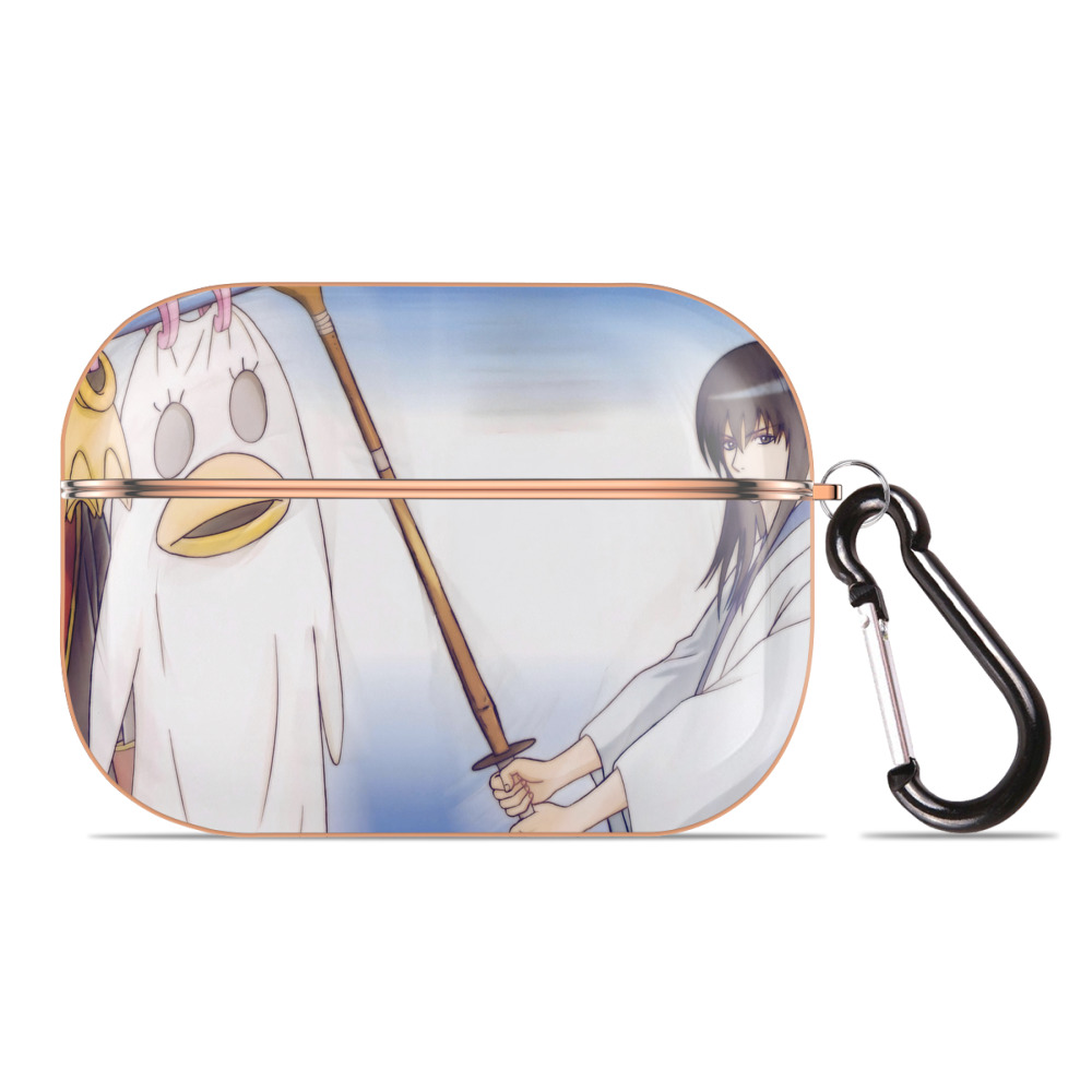 （画像用） ぎんたま 坂田銀時（さかたぎんとき） 神楽 志村新八（しむら しんぱち） GINTAMA Sakata Gintoki Kagura Shimura Shinpachi 【AirPods Pro用】ハードシェル保護ケース｜耐衝撃・防指紋・カラビナ付き商品仕様