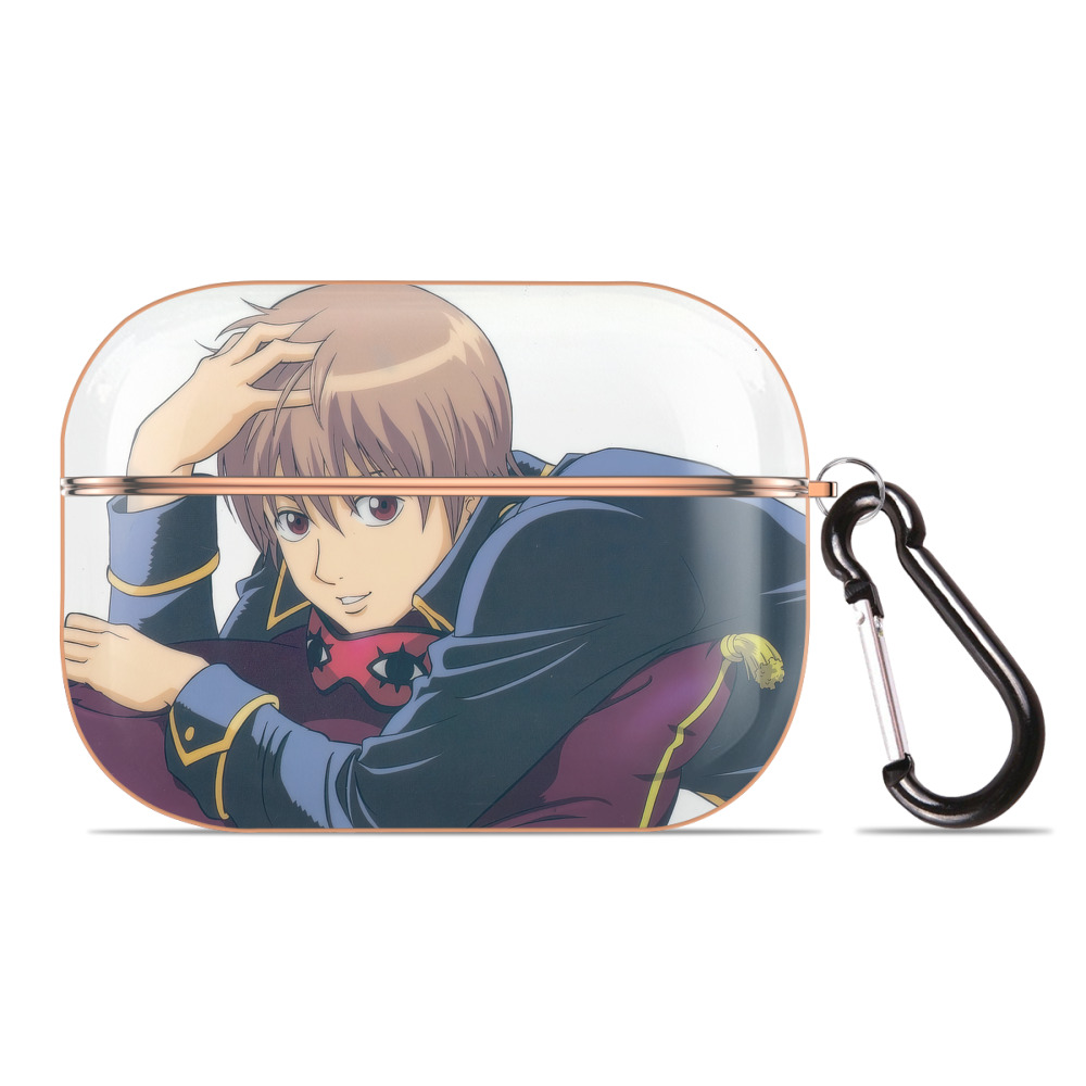 （画像用） ぎんたま 坂田銀時（さかたぎんとき） 神楽 志村新八（しむら しんぱち） GINTAMA Sakata Gintoki Kagura Shimura Shinpachi 【AirPods Pro用】ハードシェル保護ケース｜耐衝撃・防指紋・カラビナ付き商品仕様
