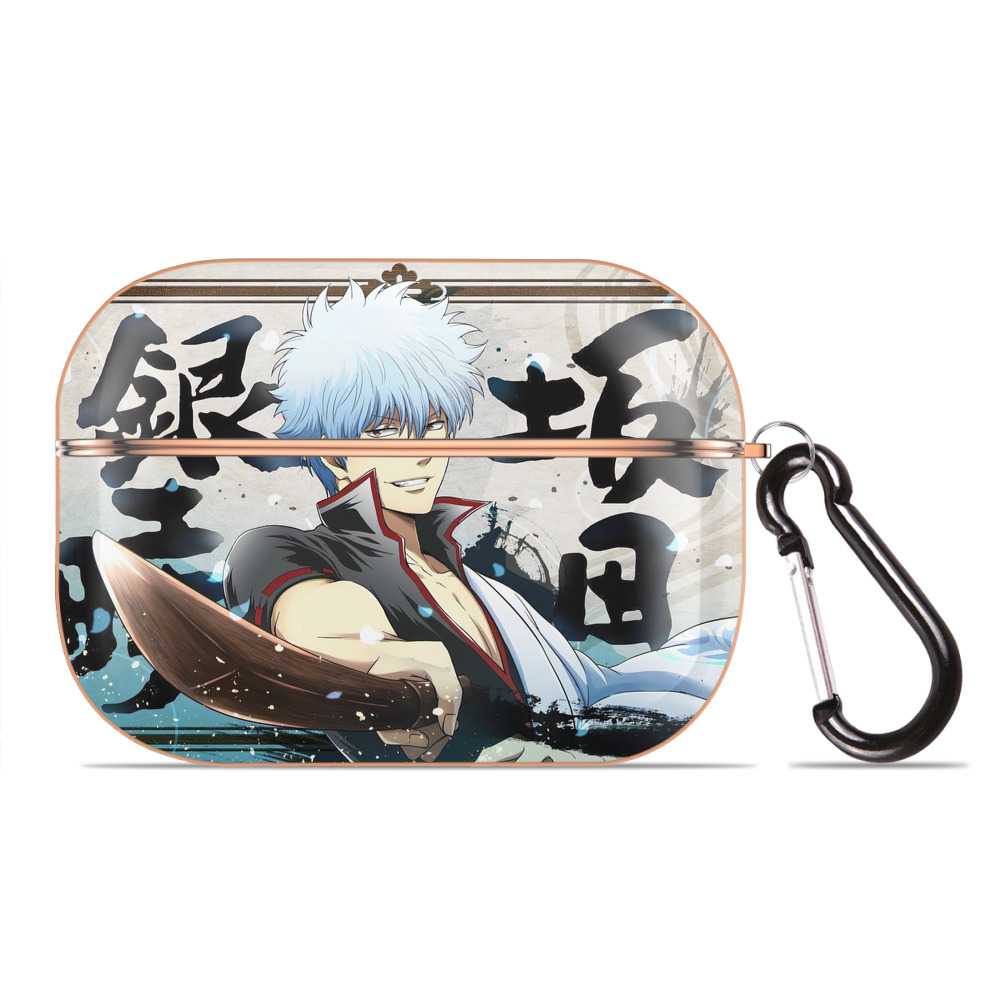 （画像用） ぎんたま 坂田銀時（さかたぎんとき） 神楽 志村新八（しむら しんぱち） GINTAMA Sakata Gintoki Kagura Shimura Shinpachi 【AirPods Pro用】ハードシェル保護ケース｜耐衝撃・防指紋・カラビナ付き商品仕様
