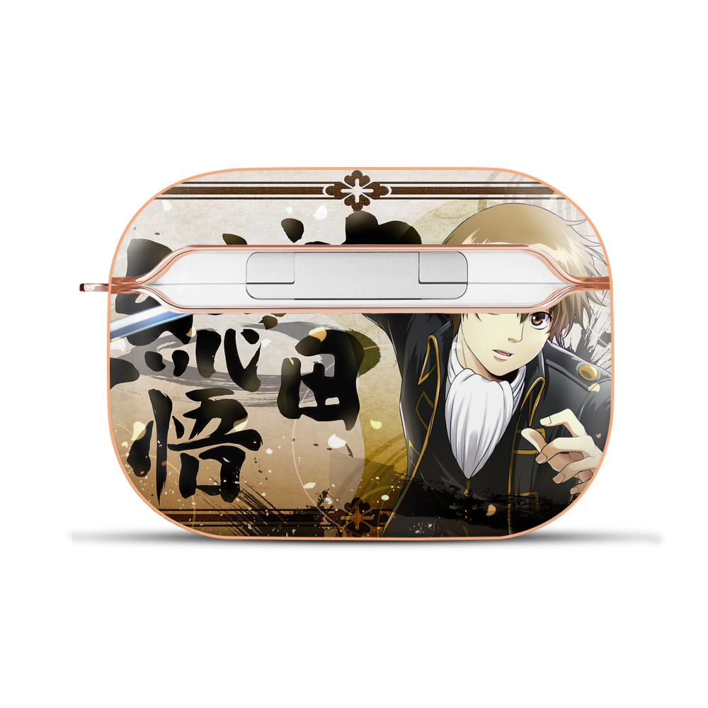 （画像用） ぎんたま 坂田銀時（さかたぎんとき） 神楽 志村新八（しむら しんぱち） GINTAMA Sakata Gintoki Kagura Shimura Shinpachi 【AirPods Pro用】ハードシェル保護ケース｜耐衝撃・防指紋・カラビナ付き商品仕様