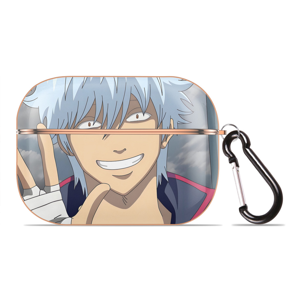 （画像用） ぎんたま 坂田銀時（さかたぎんとき） 神楽 志村新八（しむら しんぱち） GINTAMA Sakata Gintoki Kagura Shimura Shinpachi 【AirPods Pro用】ハードシェル保護ケース｜耐衝撃・防指紋・カラビナ付き商品仕様