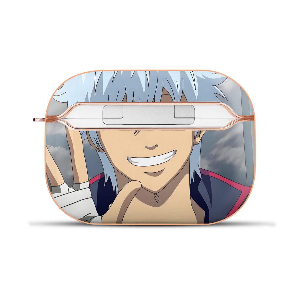 （画像用） ぎんたま 坂田銀時（さかたぎんとき） 神楽 志村新八（しむら しんぱち） GINTAMA Sakata Gintoki Kagura Shimura Shinpachi 【AirPods Pro用】ハードシェル保護ケース｜耐衝撃・防指紋・カラビナ付き商品仕様