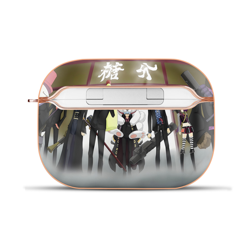 （画像用） ぎんたま 坂田銀時（さかたぎんとき） 神楽 志村新八（しむら しんぱち） GINTAMA Sakata Gintoki Kagura Shimura Shinpachi 【AirPods Pro用】ハードシェル保護ケース｜耐衝撃・防指紋・カラビナ付き商品仕様