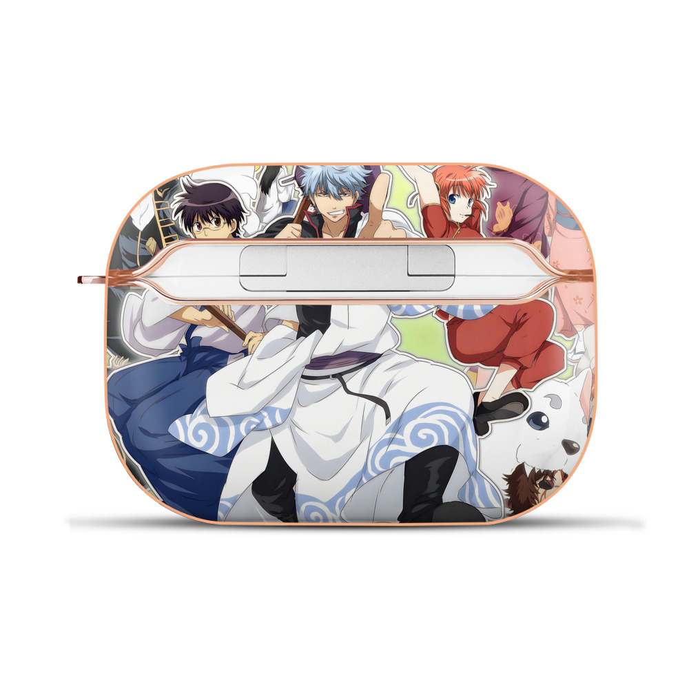 （画像用） ぎんたま 坂田銀時（さかたぎんとき） 神楽 志村新八（しむら しんぱち） GINTAMA Sakata Gintoki Kagura Shimura Shinpachi 【AirPods Pro用】ハードシェル保護ケース｜耐衝撃・防指紋・カラビナ付き商品仕様