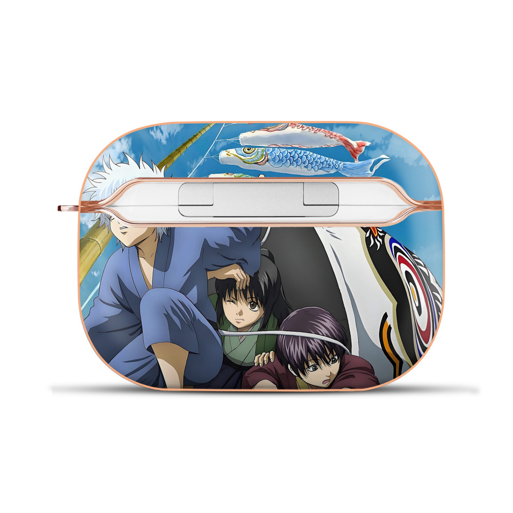 （画像用） ぎんたま 坂田銀時（さかたぎんとき） 神楽 志村新八（しむら しんぱち） GINTAMA Sakata Gintoki Kagura Shimura Shinpachi 【AirPods Pro用】ハードシェル保護ケース｜耐衝撃・防指紋・カラビナ付き商品仕様