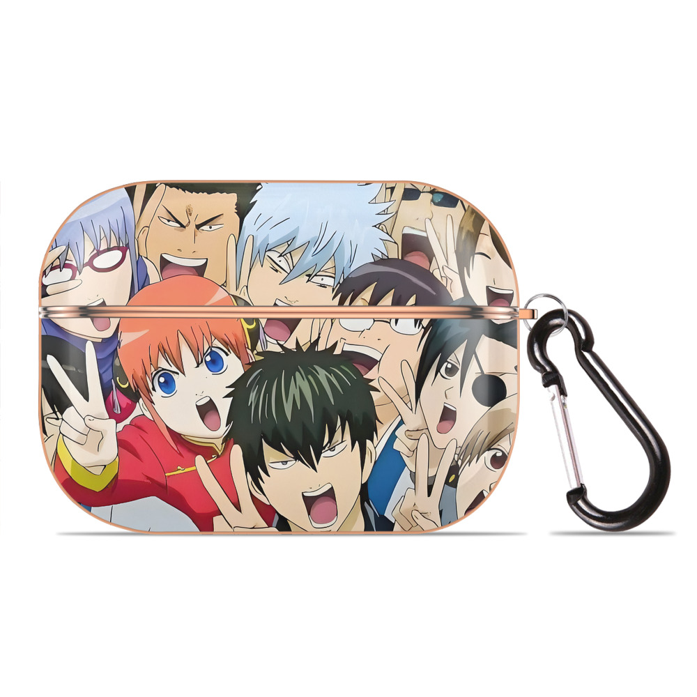 （画像用） ぎんたま 坂田銀時（さかたぎんとき） 神楽 志村新八（しむら しんぱち） GINTAMA Sakata Gintoki Kagura Shimura Shinpachi 【AirPods Pro用】ハードシェル保護ケース｜耐衝撃・防指紋・カラビナ付き商品仕様