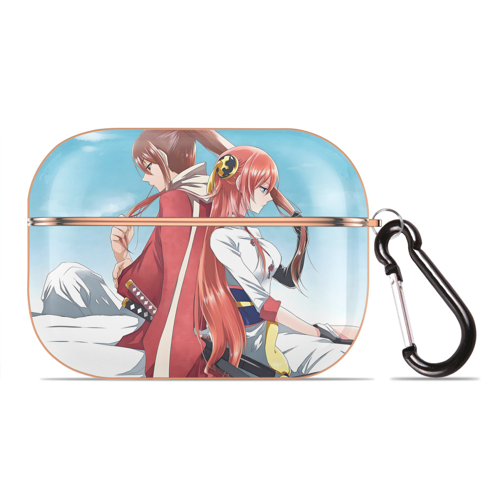 （画像用） ぎんたま 坂田銀時（さかたぎんとき） 神楽 志村新八（しむら しんぱち） GINTAMA Sakata Gintoki Kagura Shimura Shinpachi 【AirPods Pro用】ハードシェル保護ケース｜耐衝撃・防指紋・カラビナ付き商品仕様