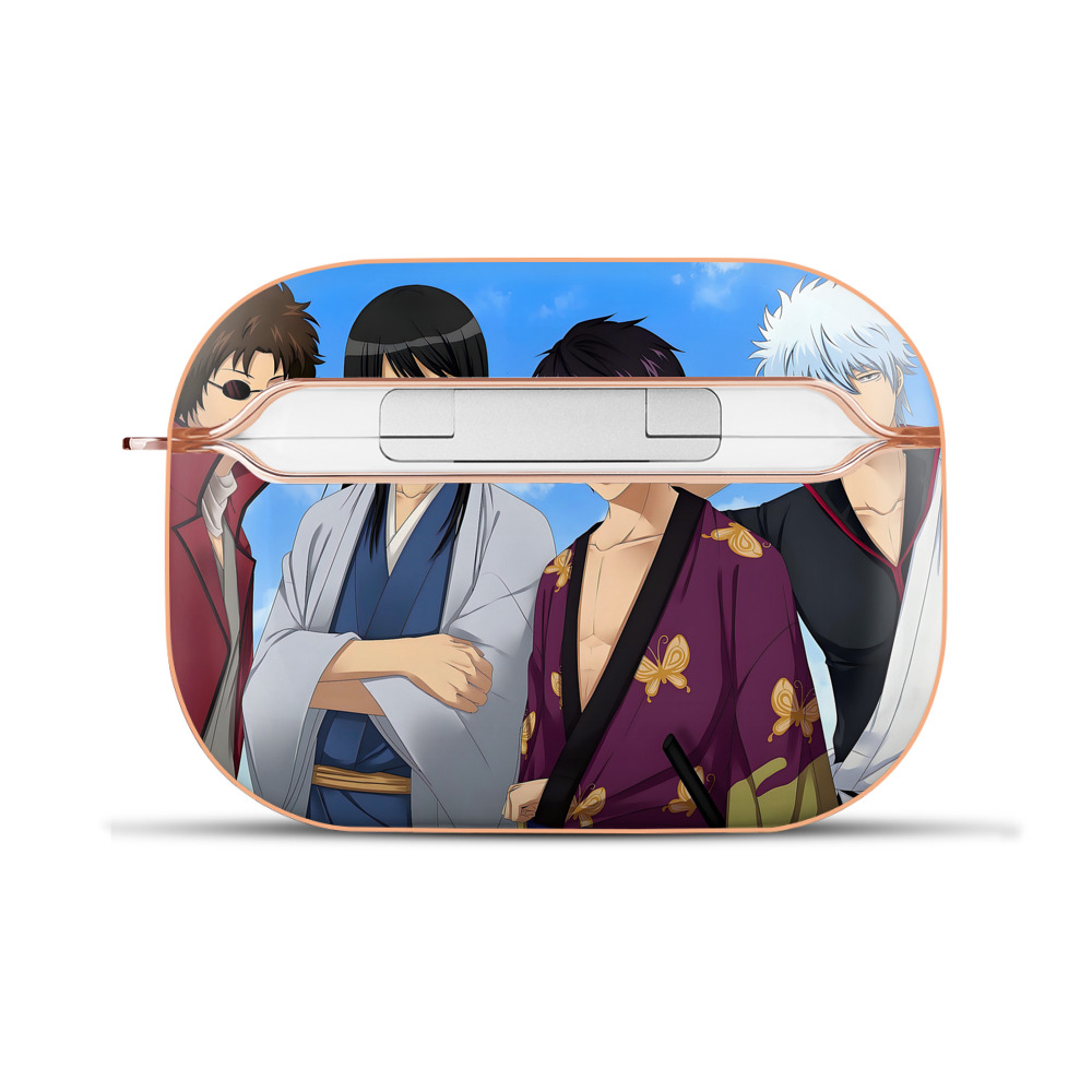 （画像用） ぎんたま 坂田銀時（さかたぎんとき） 神楽 志村新八（しむら しんぱち） GINTAMA Sakata Gintoki Kagura Shimura Shinpachi 【AirPods Pro用】ハードシェル保護ケース｜耐衝撃・防指紋・カラビナ付き商品仕様