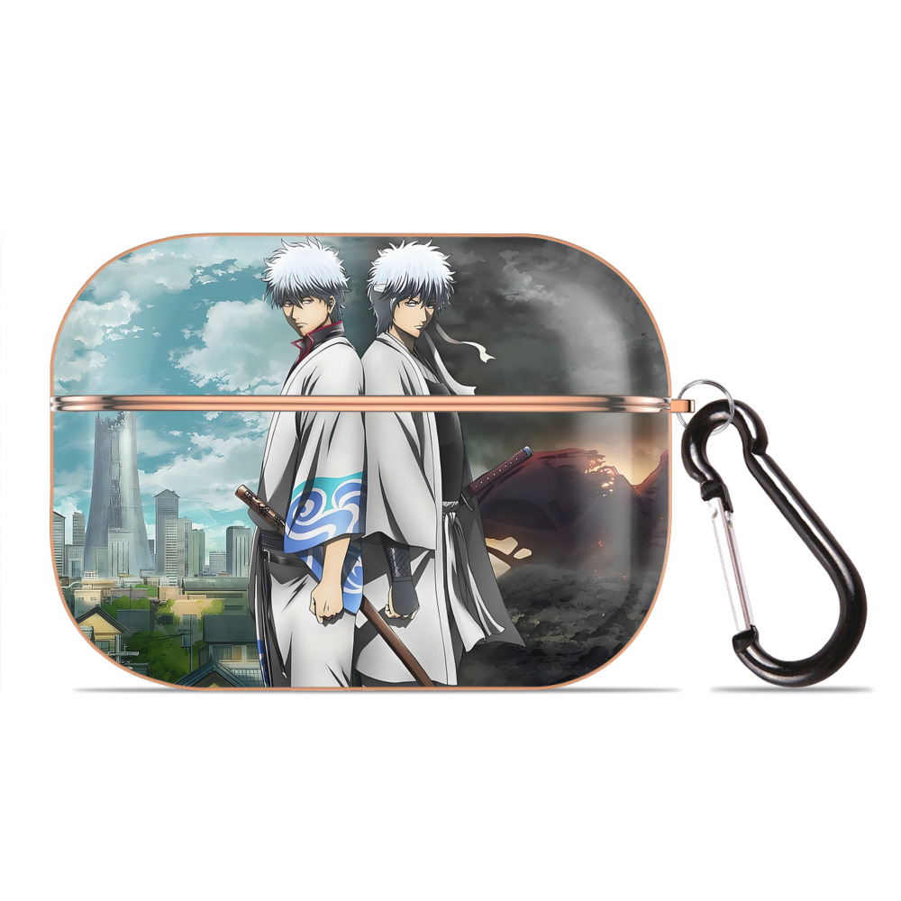 （画像用） ぎんたま 坂田銀時（さかたぎんとき） 神楽 志村新八（しむら しんぱち） GINTAMA Sakata Gintoki Kagura Shimura Shinpachi 【AirPods Pro用】ハードシェル保護ケース｜耐衝撃・防指紋・カラビナ付き商品仕様