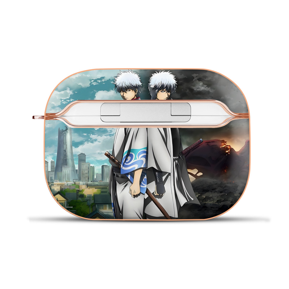 （画像用） ぎんたま 坂田銀時（さかたぎんとき） 神楽 志村新八（しむら しんぱち） GINTAMA Sakata Gintoki Kagura Shimura Shinpachi 【AirPods Pro用】ハードシェル保護ケース｜耐衝撃・防指紋・カラビナ付き商品仕様