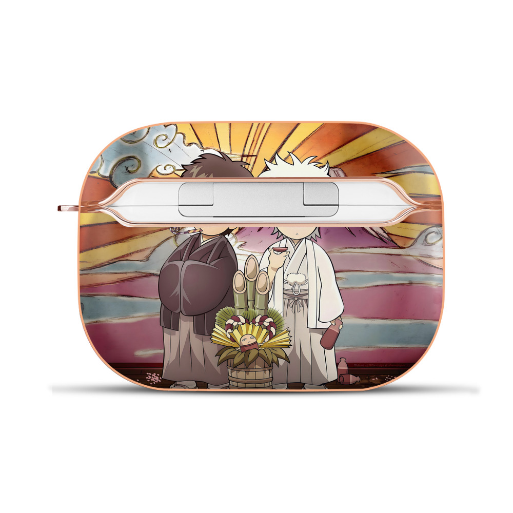 （画像用） ぎんたま 坂田銀時（さかたぎんとき） 神楽 志村新八（しむら しんぱち） GINTAMA Sakata Gintoki Kagura Shimura Shinpachi 【AirPods Pro用】ハードシェル保護ケース｜耐衝撃・防指紋・カラビナ付き商品仕様