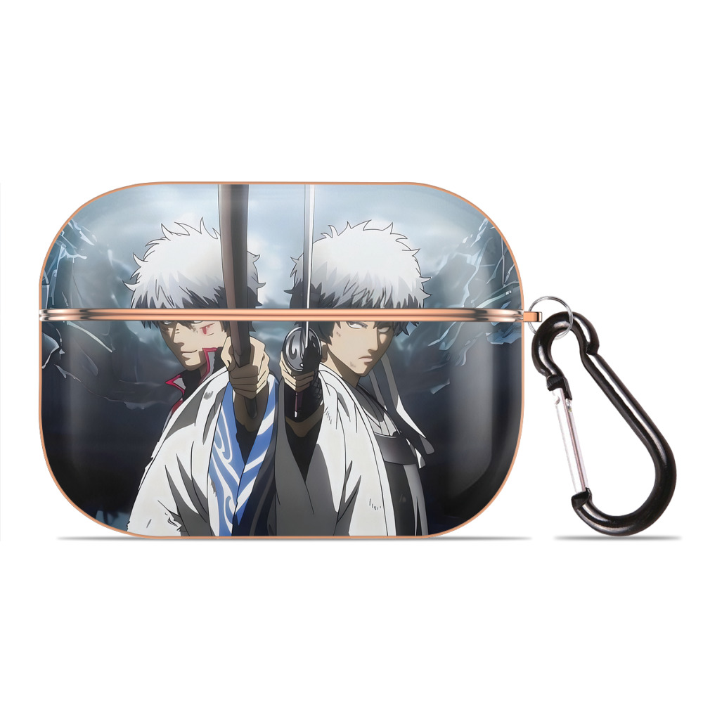 （画像用） ぎんたま 坂田銀時（さかたぎんとき） 神楽 志村新八（しむら しんぱち） GINTAMA Sakata Gintoki Kagura Shimura Shinpachi 【AirPods Pro用】ハードシェル保護ケース｜耐衝撃・防指紋・カラビナ付き商品仕様