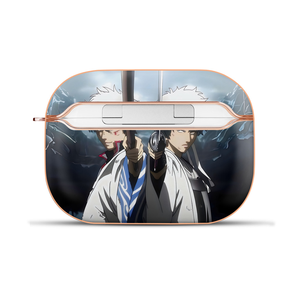 （画像用） ぎんたま 坂田銀時（さかたぎんとき） 神楽 志村新八（しむら しんぱち） GINTAMA Sakata Gintoki Kagura Shimura Shinpachi 【AirPods Pro用】ハードシェル保護ケース｜耐衝撃・防指紋・カラビナ付き商品仕様