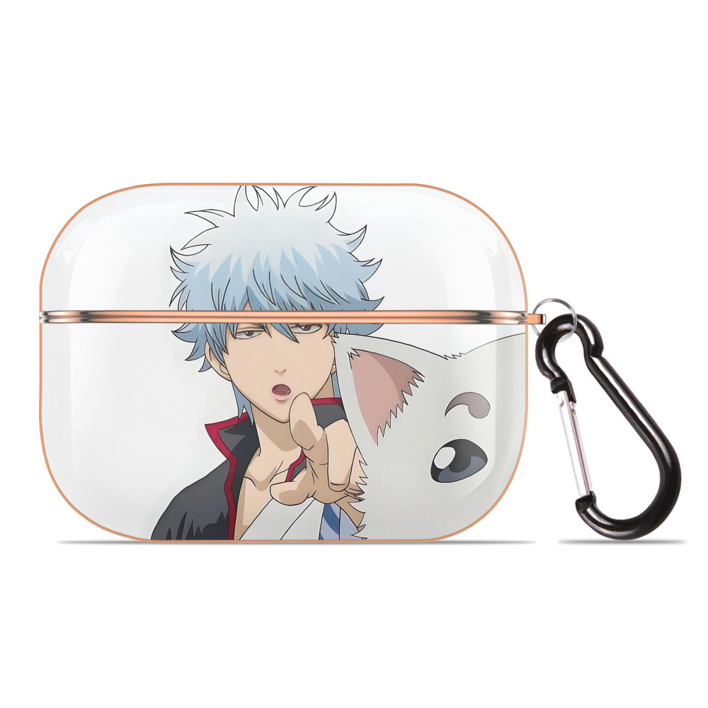 （画像用） ぎんたま 坂田銀時（さかたぎんとき） 神楽 志村新八（しむら しんぱち） GINTAMA Sakata Gintoki Kagura Shimura Shinpachi 【AirPods Pro用】ハードシェル保護ケース｜耐衝撃・防指紋・カラビナ付き商品仕様
