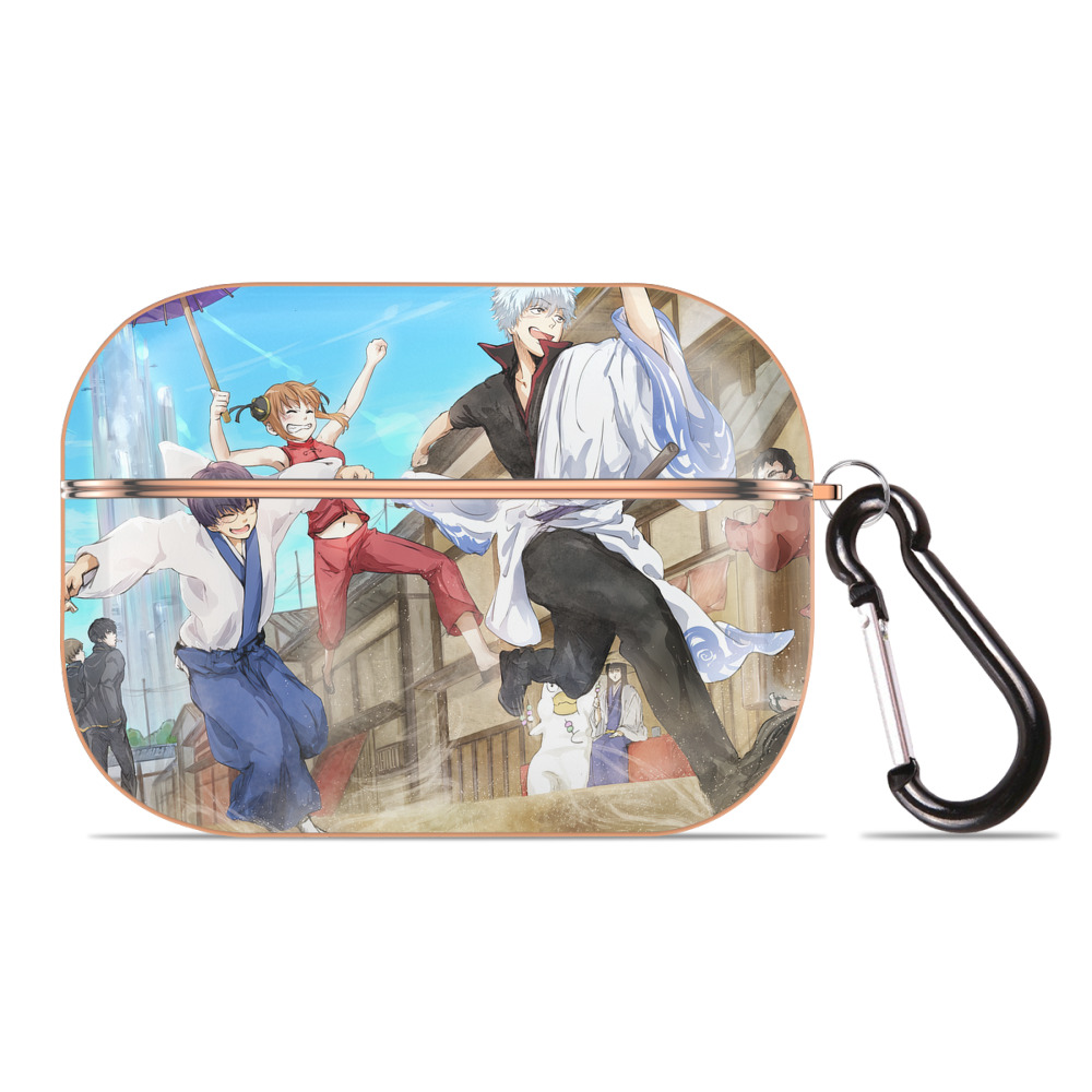 （画像用） ぎんたま 坂田銀時（さかたぎんとき） 神楽 志村新八（しむら しんぱち） GINTAMA Sakata Gintoki Kagura Shimura Shinpachi 【AirPods Pro用】ハードシェル保護ケース｜耐衝撃・防指紋・カラビナ付き商品仕様