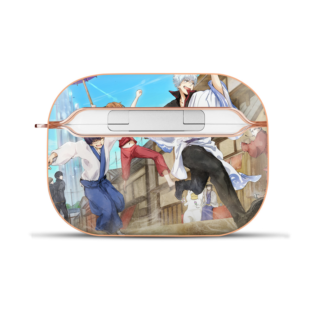 （画像用） ぎんたま 坂田銀時（さかたぎんとき） 神楽 志村新八（しむら しんぱち） GINTAMA Sakata Gintoki Kagura Shimura Shinpachi 【AirPods Pro用】ハードシェル保護ケース｜耐衝撃・防指紋・カラビナ付き商品仕様