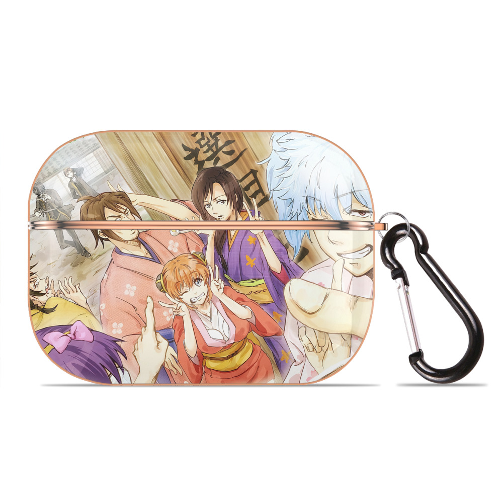 （画像用） ぎんたま 坂田銀時（さかたぎんとき） 神楽 志村新八（しむら しんぱち） GINTAMA Sakata Gintoki Kagura Shimura Shinpachi 【AirPods Pro用】ハードシェル保護ケース｜耐衝撃・防指紋・カラビナ付き商品仕様