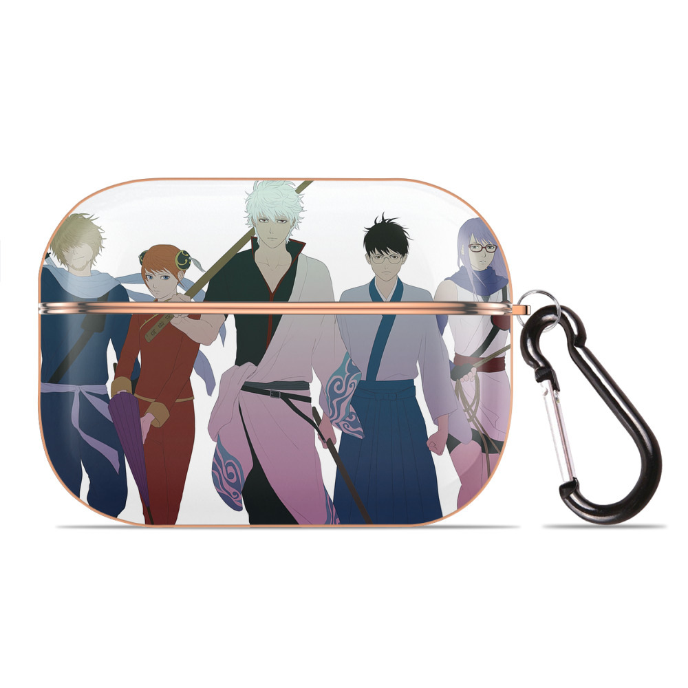 （画像用） ぎんたま 坂田銀時（さかたぎんとき） 神楽 志村新八（しむら しんぱち） GINTAMA Sakata Gintoki Kagura Shimura Shinpachi 【AirPods Pro用】ハードシェル保護ケース｜耐衝撃・防指紋・カラビナ付き商品仕様