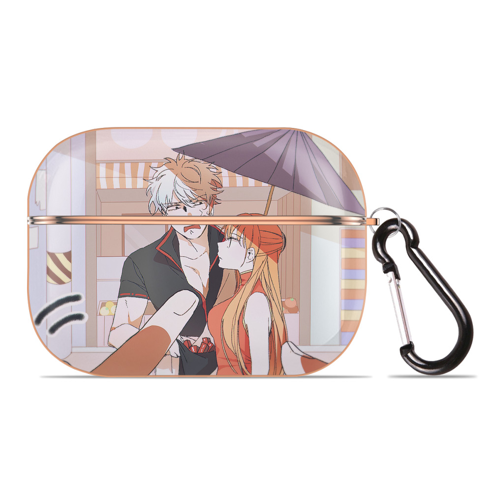 （画像用） ぎんたま 坂田銀時（さかたぎんとき） 神楽 志村新八（しむら しんぱち） GINTAMA Sakata Gintoki Kagura Shimura Shinpachi 【AirPods Pro用】ハードシェル保護ケース｜耐衝撃・防指紋・カラビナ付き商品仕様