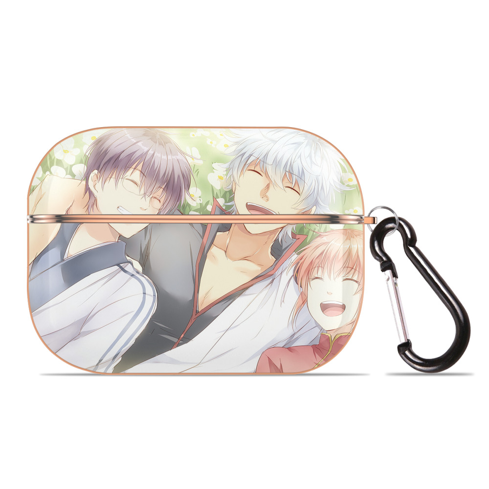 （画像用） ぎんたま 坂田銀時（さかたぎんとき） 神楽 志村新八（しむら しんぱち） GINTAMA Sakata Gintoki Kagura Shimura Shinpachi 【AirPods Pro用】ハードシェル保護ケース｜耐衝撃・防指紋・カラビナ付き商品仕様