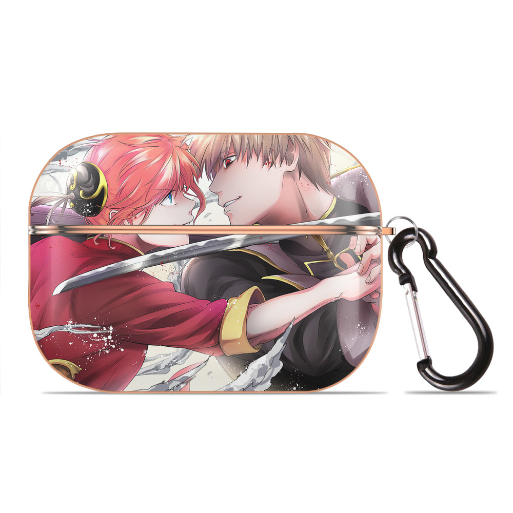 （画像用） ぎんたま 坂田銀時（さかたぎんとき） 神楽 志村新八（しむら しんぱち） GINTAMA Sakata Gintoki Kagura Shimura Shinpachi 【AirPods Pro用】ハードシェル保護ケース｜耐衝撃・防指紋・カラビナ付き商品仕様