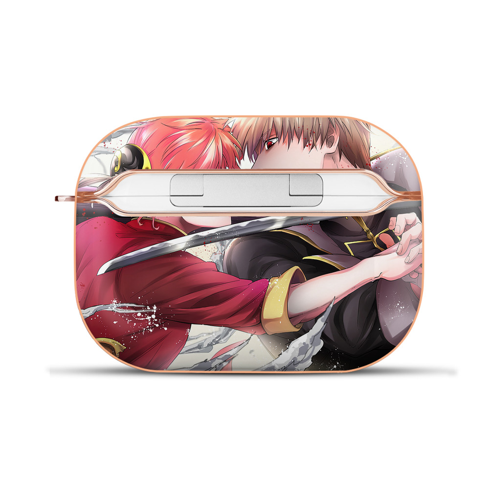 （画像用） ぎんたま 坂田銀時（さかたぎんとき） 神楽 志村新八（しむら しんぱち） GINTAMA Sakata Gintoki Kagura Shimura Shinpachi 【AirPods Pro用】ハードシェル保護ケース｜耐衝撃・防指紋・カラビナ付き商品仕様