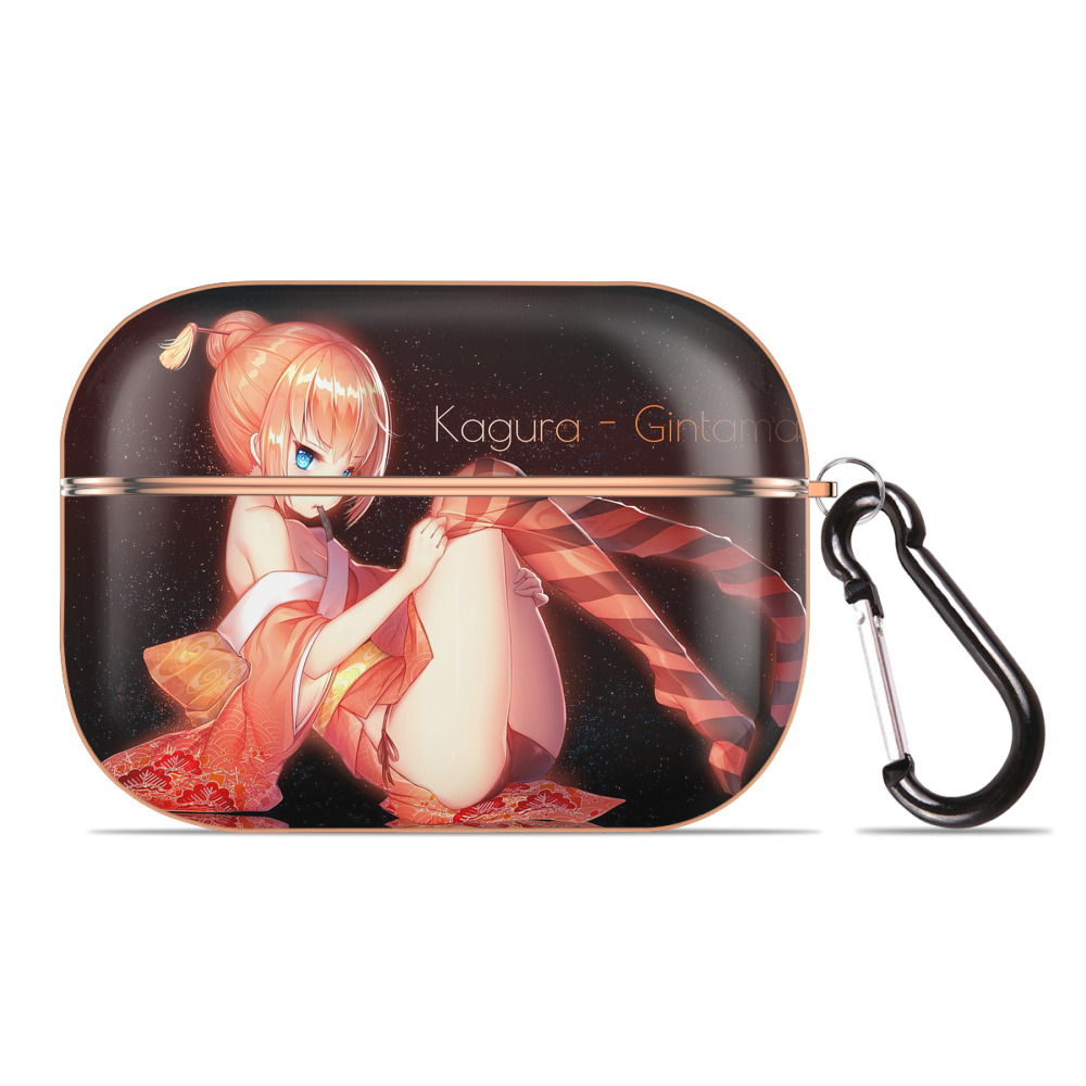 （画像用） ぎんたま 坂田銀時（さかたぎんとき） 神楽 志村新八（しむら しんぱち） GINTAMA Sakata Gintoki Kagura Shimura Shinpachi 【AirPods Pro用】ハードシェル保護ケース｜耐衝撃・防指紋・カラビナ付き商品仕様