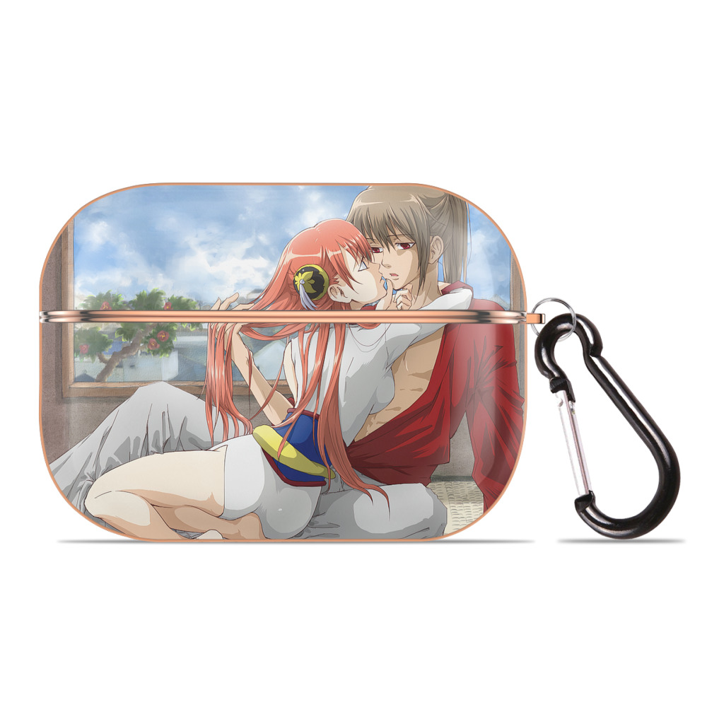 （画像用） ぎんたま 坂田銀時（さかたぎんとき） 神楽 志村新八（しむら しんぱち） GINTAMA Sakata Gintoki Kagura Shimura Shinpachi 【AirPods Pro用】ハードシェル保護ケース｜耐衝撃・防指紋・カラビナ付き商品仕様