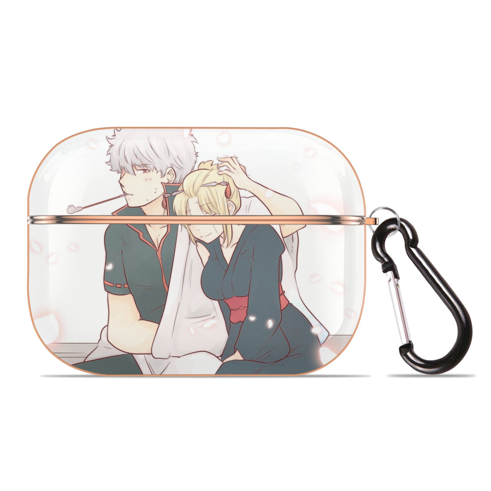 （画像用） ぎんたま 坂田銀時（さかたぎんとき） 神楽 志村新八（しむら しんぱち） GINTAMA Sakata Gintoki Kagura Shimura Shinpachi 【AirPods Pro用】ハードシェル保護ケース｜耐衝撃・防指紋・カラビナ付き商品仕様