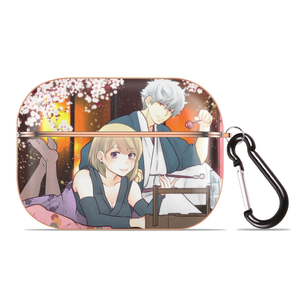 （画像用） ぎんたま 坂田銀時（さかたぎんとき） 神楽 志村新八（しむら しんぱち） GINTAMA Sakata Gintoki Kagura Shimura Shinpachi 【AirPods Pro用】ハードシェル保護ケース｜耐衝撃・防指紋・カラビナ付き商品仕様