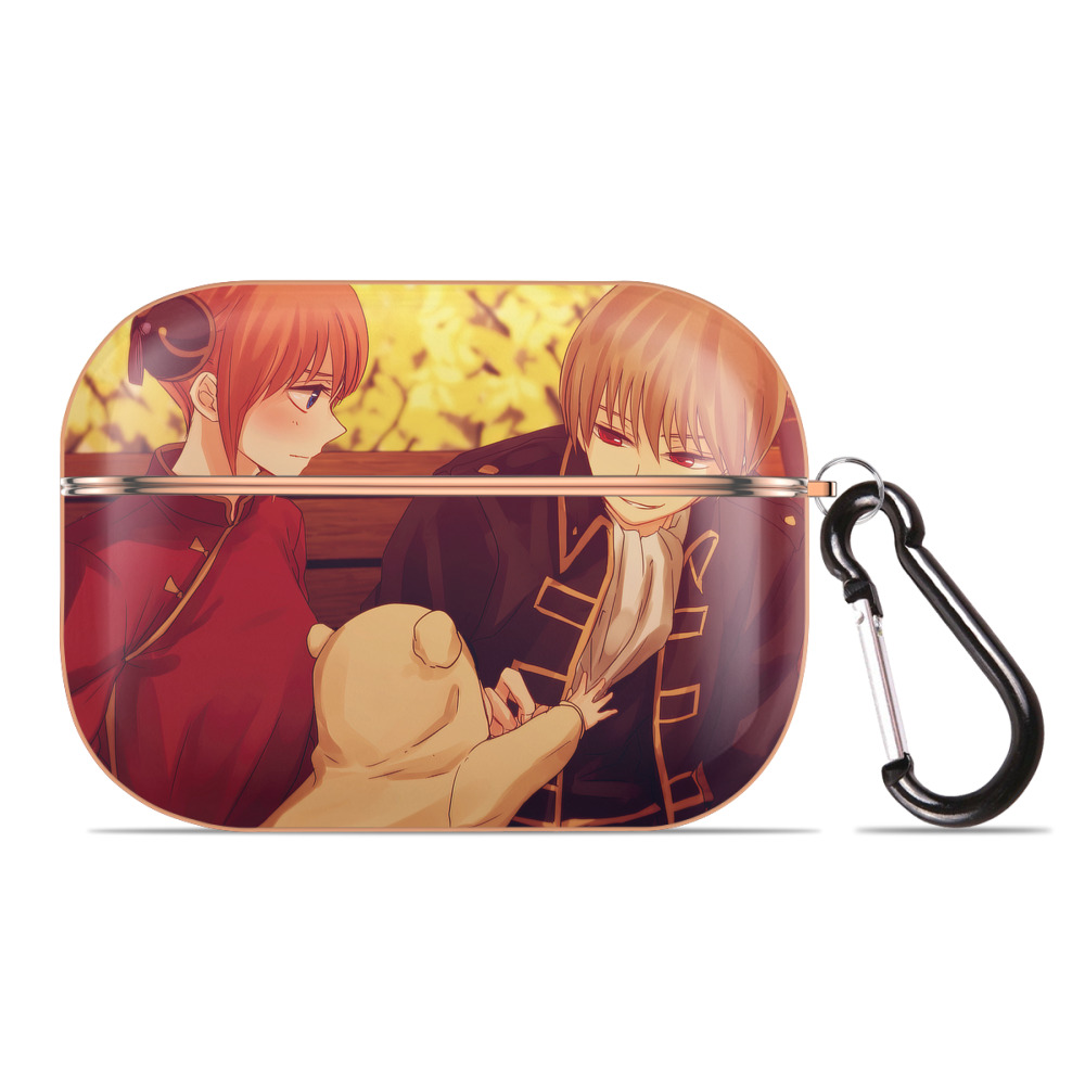（画像用） ぎんたま 坂田銀時（さかたぎんとき） 神楽 志村新八（しむら しんぱち） GINTAMA Sakata Gintoki Kagura Shimura Shinpachi 【AirPods Pro用】ハードシェル保護ケース｜耐衝撃・防指紋・カラビナ付き商品仕様