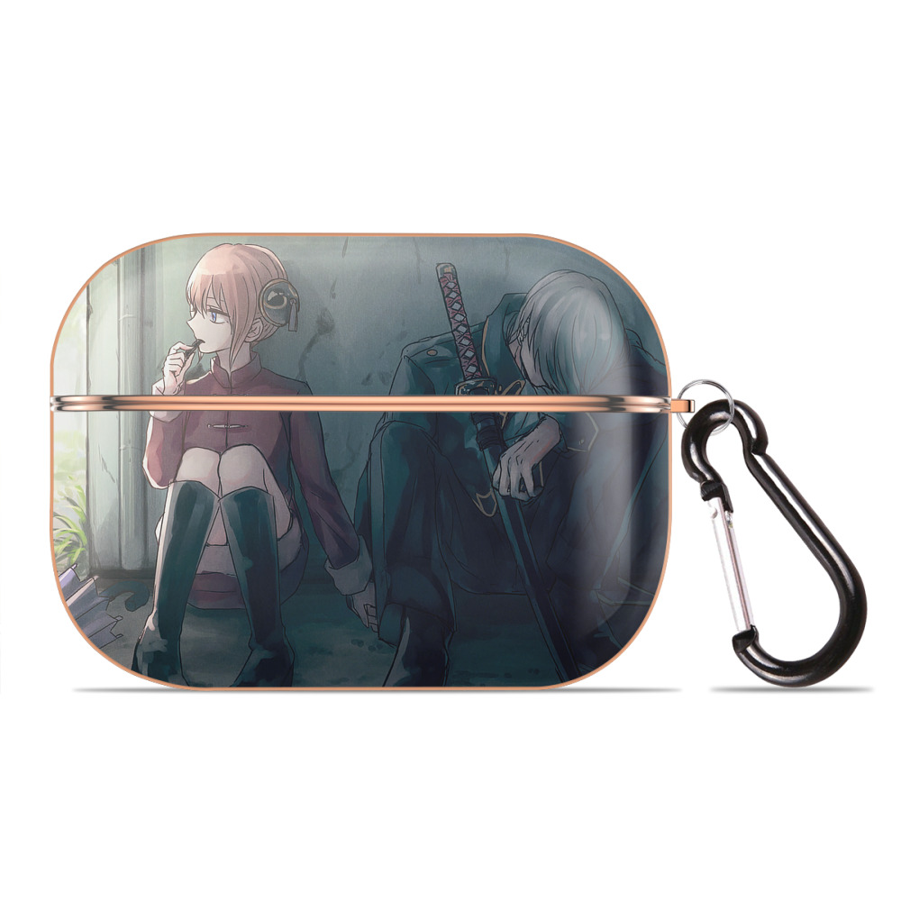 （画像用） ぎんたま 坂田銀時（さかたぎんとき） 神楽 志村新八（しむら しんぱち） GINTAMA Sakata Gintoki Kagura Shimura Shinpachi 【AirPods Pro用】ハードシェル保護ケース｜耐衝撃・防指紋・カラビナ付き商品仕様