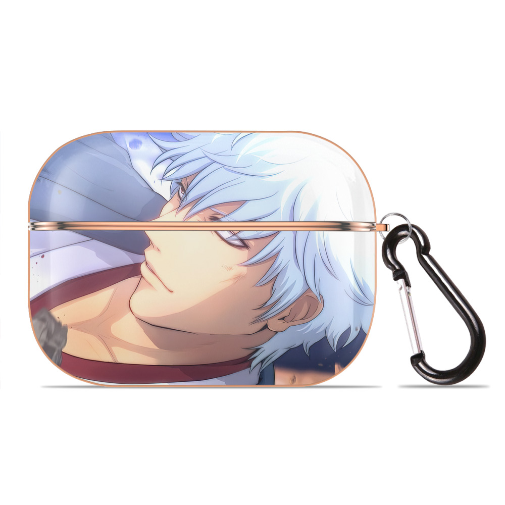 （画像用） ぎんたま 坂田銀時（さかたぎんとき） 神楽 志村新八（しむら しんぱち） GINTAMA Sakata Gintoki Kagura Shimura Shinpachi 【AirPods Pro用】ハードシェル保護ケース｜耐衝撃・防指紋・カラビナ付き商品仕様
