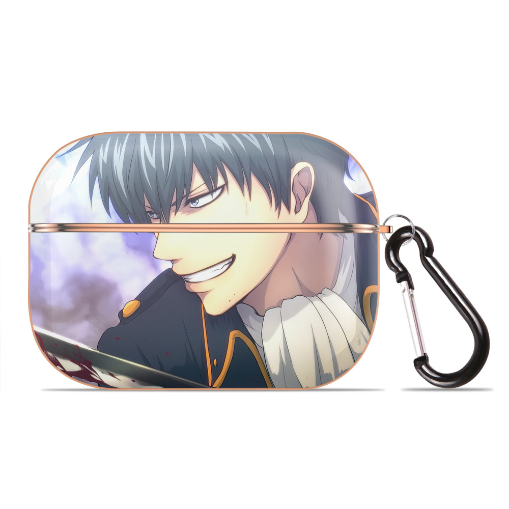 （画像用） ぎんたま 坂田銀時（さかたぎんとき） 神楽 志村新八（しむら しんぱち） GINTAMA Sakata Gintoki Kagura Shimura Shinpachi 【AirPods Pro用】ハードシェル保護ケース｜耐衝撃・防指紋・カラビナ付き商品仕様