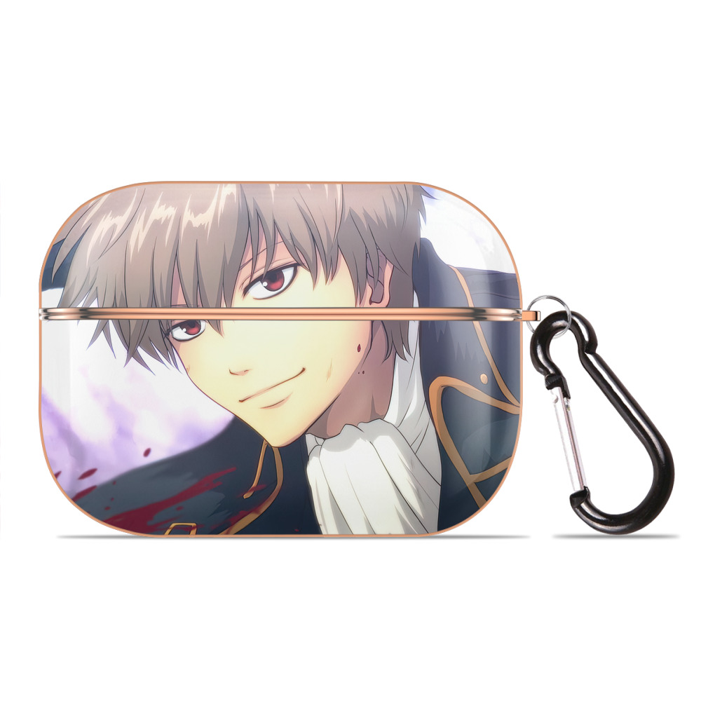 （画像用） ぎんたま 坂田銀時（さかたぎんとき） 神楽 志村新八（しむら しんぱち） GINTAMA Sakata Gintoki Kagura Shimura Shinpachi 【AirPods Pro用】ハードシェル保護ケース｜耐衝撃・防指紋・カラビナ付き商品仕様