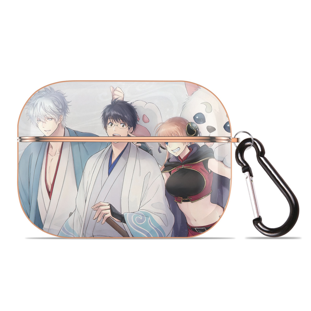 （画像用） ぎんたま 坂田銀時（さかたぎんとき） 神楽 志村新八（しむら しんぱち） GINTAMA Sakata Gintoki Kagura Shimura Shinpachi 【AirPods Pro用】ハードシェル保護ケース｜耐衝撃・防指紋・カラビナ付き商品仕様